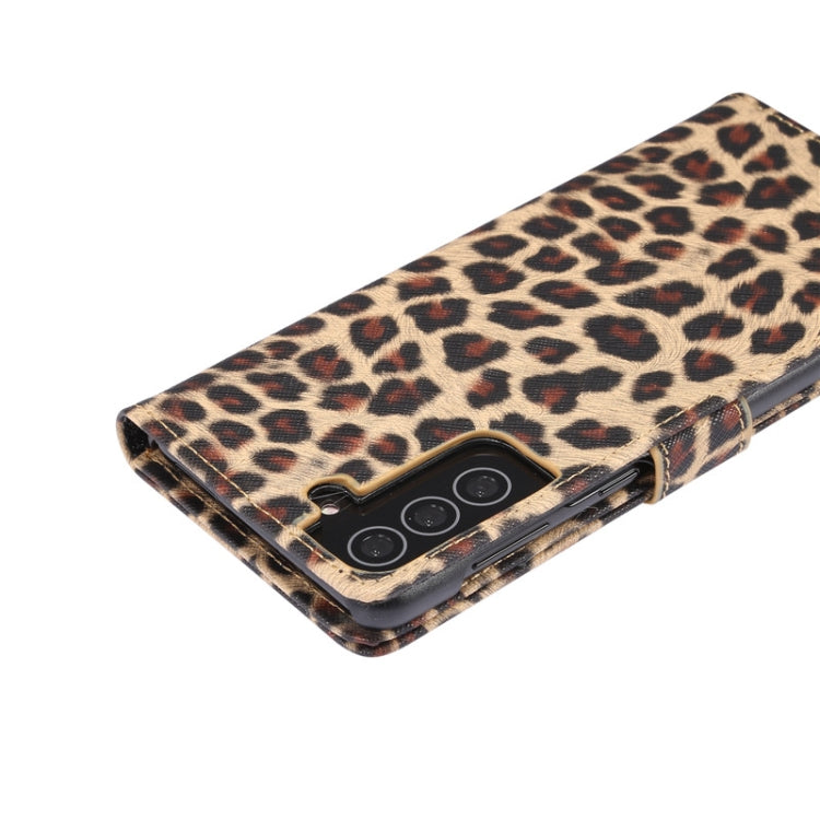 For Samsung Galaxy S21 5G Leopard Pattern Horizontal Flip Leather Case with Holder & Card Slots