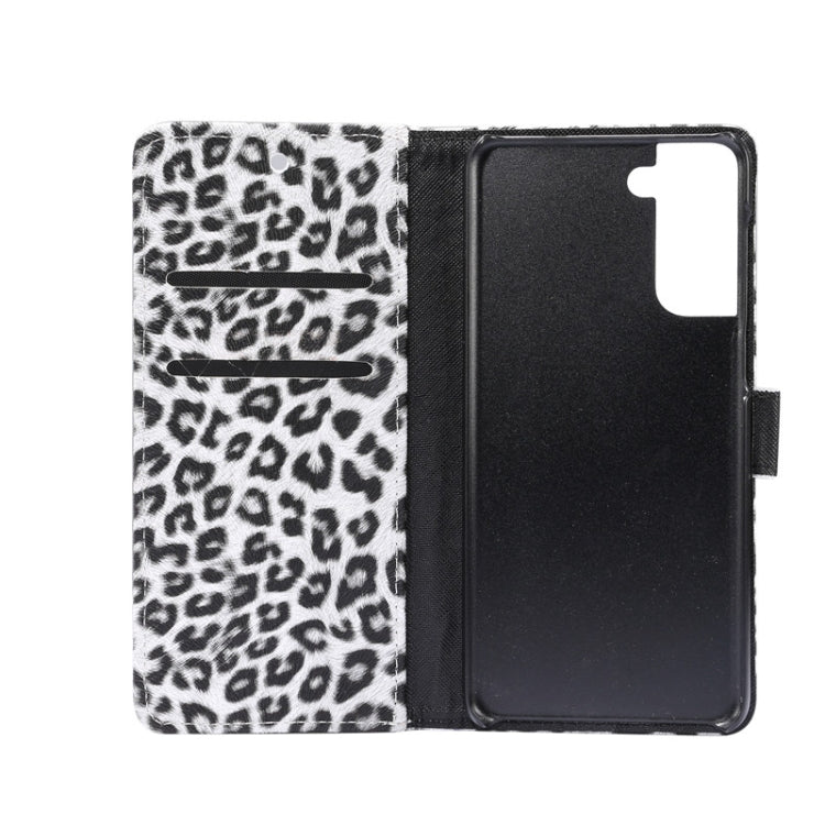 For Samsung Galaxy S21 5G Leopard Pattern Horizontal Flip Leather Case with Holder & Card Slots