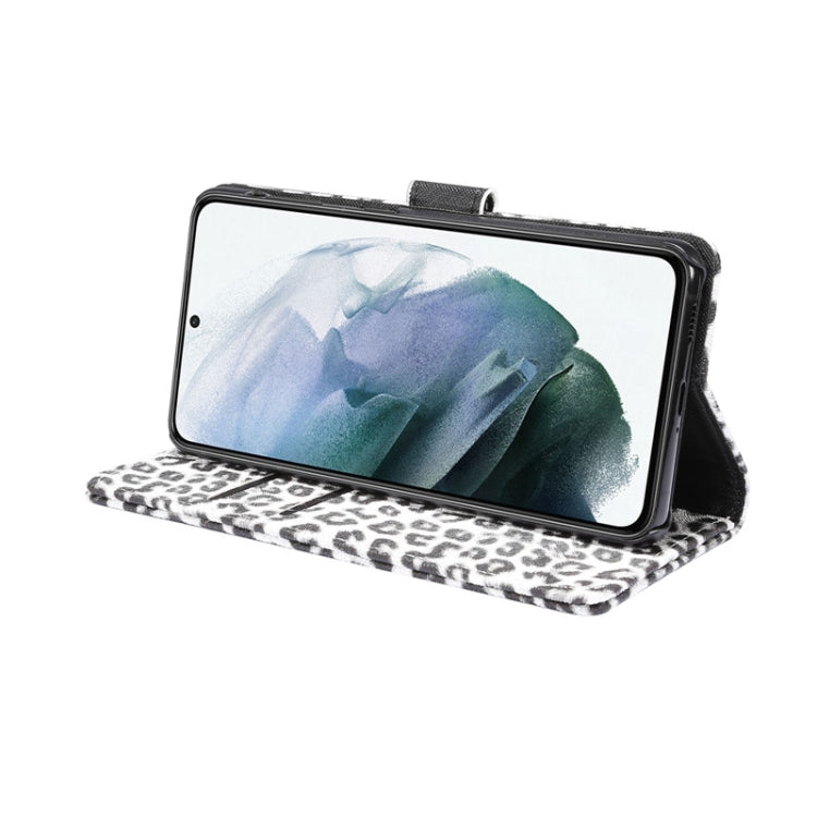 For Samsung Galaxy S21 5G Leopard Pattern Horizontal Flip Leather Case with Holder & Card Slots