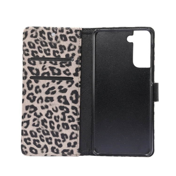 For Samsung Galaxy S21 5G Leopard Pattern Horizontal Flip Leather Case with Holder & Card Slots