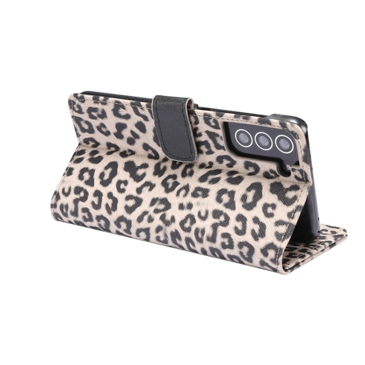 For Samsung Galaxy S21 5G Leopard Pattern Horizontal Flip Leather Case with Holder & Card Slots