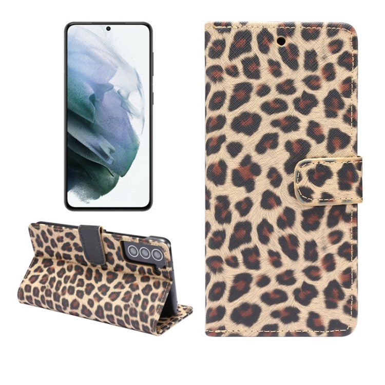 For Samsung Galaxy S21+ 5G Leopard Pattern Horizontal Flip Leather Case with Holder & Card Slots