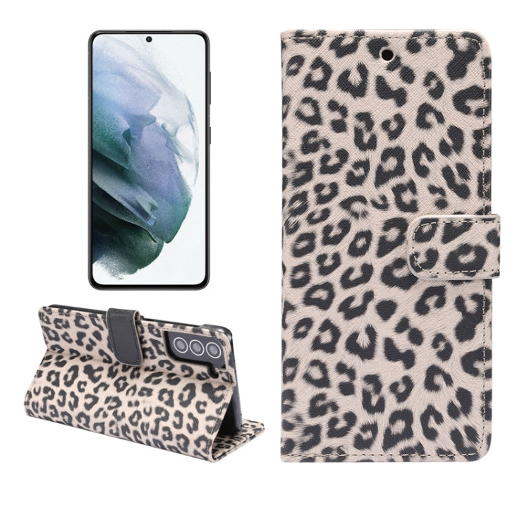 For Samsung Galaxy S21+ 5G Leopard Pattern Horizontal Flip Leather Case with Holder & Card Slots