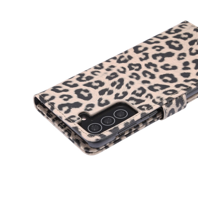 For Samsung Galaxy S21+ 5G Leopard Pattern Horizontal Flip Leather Case with Holder & Card Slots
