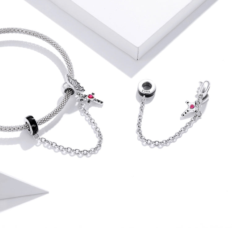 S925 Sterling Silver Flying Wing Cross Safety Chain DIY Bracelet Necklace Accessories