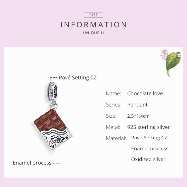 S925 Sterling Silver Savory Chocolate Pendant DIY Bracelet Necklace Accessories