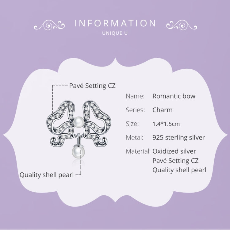 S925 Sterling Silver Romantic Bowknot Beads DIY Bracelet Necklace Accessories