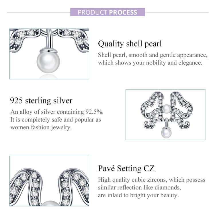 S925 Sterling Silver Romantic Bowknot Beads DIY Bracelet Necklace Accessories