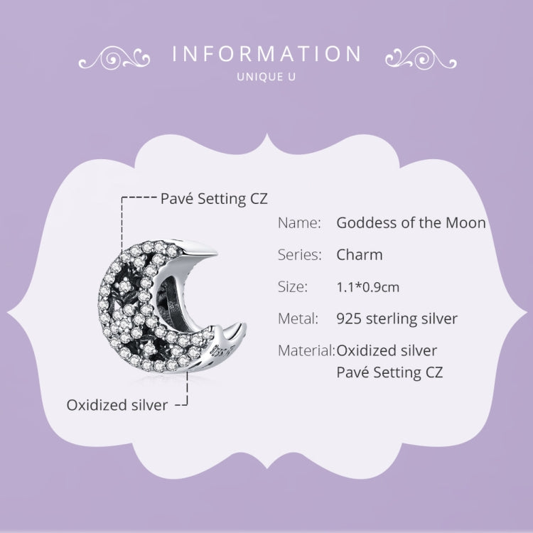 S925 Sterling Silver Moon Goddess Beads DIY Bracelet Necklace Accessories