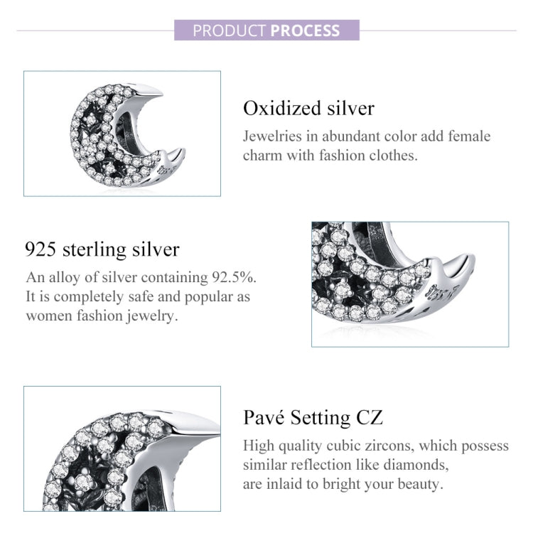 S925 Sterling Silver Moon Goddess Beads DIY Bracelet Necklace Accessories