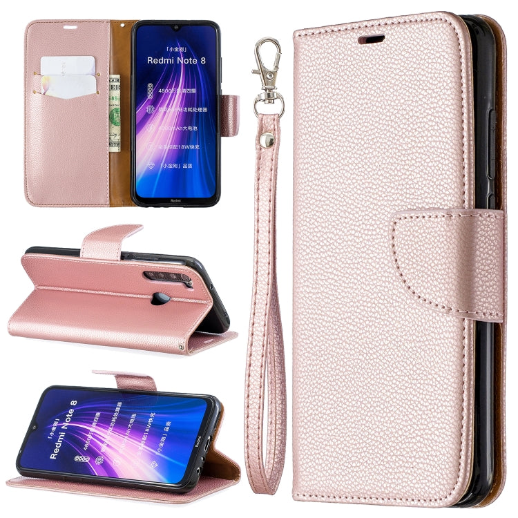 For Xiaomi Redmi Note 8 Litchi Texture Pure Color Horizontal Flip PU Leather Case with Holder & Card Slots & Wallet & Lanyard