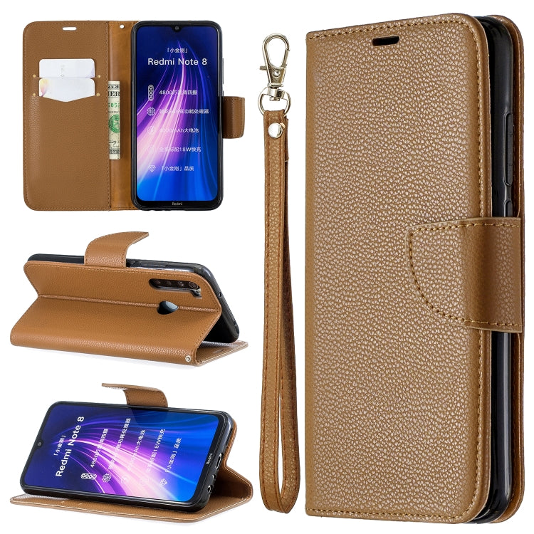 For Xiaomi Redmi Note 8 Litchi Texture Pure Color Horizontal Flip PU Leather Case with Holder & Card Slots & Wallet & Lanyard