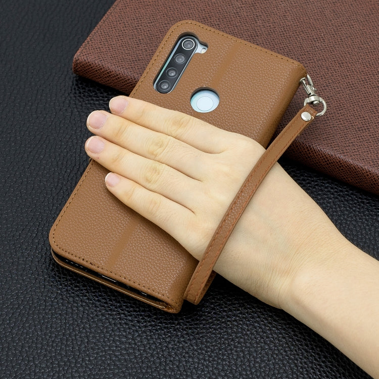 For Xiaomi Redmi Note 8 Litchi Texture Pure Color Horizontal Flip PU Leather Case with Holder & Card Slots & Wallet & Lanyard