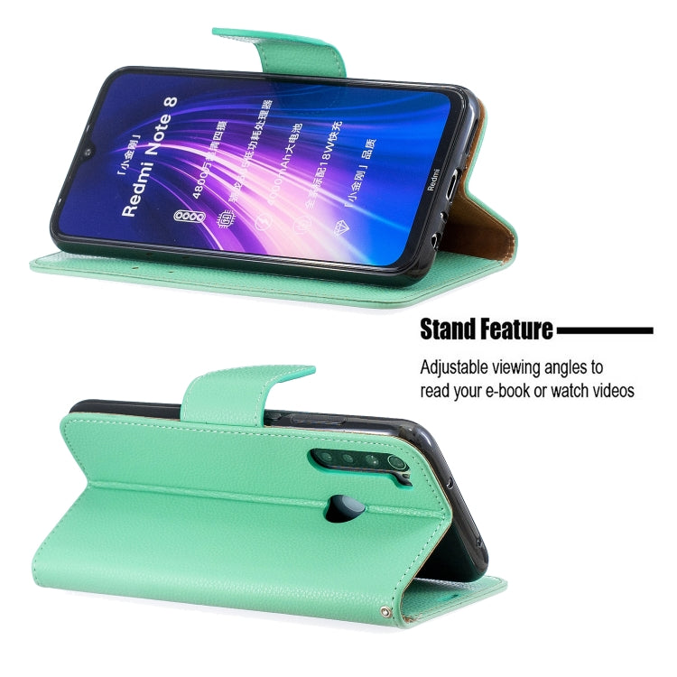 For Xiaomi Redmi Note 8 Litchi Texture Pure Color Horizontal Flip PU Leather Case with Holder & Card Slots & Wallet & Lanyard