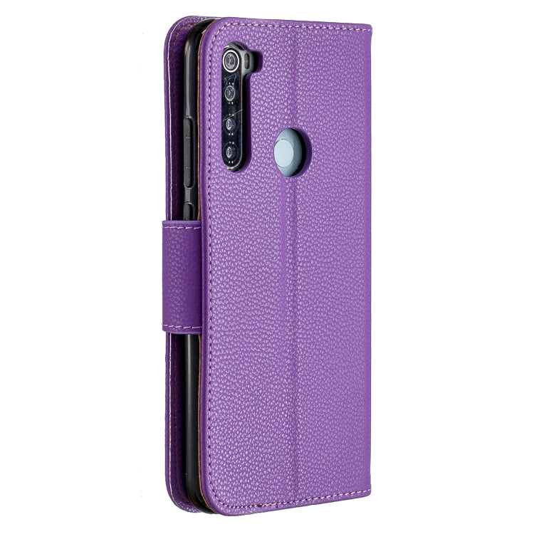 For Xiaomi Redmi Note 8 Litchi Texture Pure Color Horizontal Flip PU Leather Case with Holder & Card Slots & Wallet & Lanyard