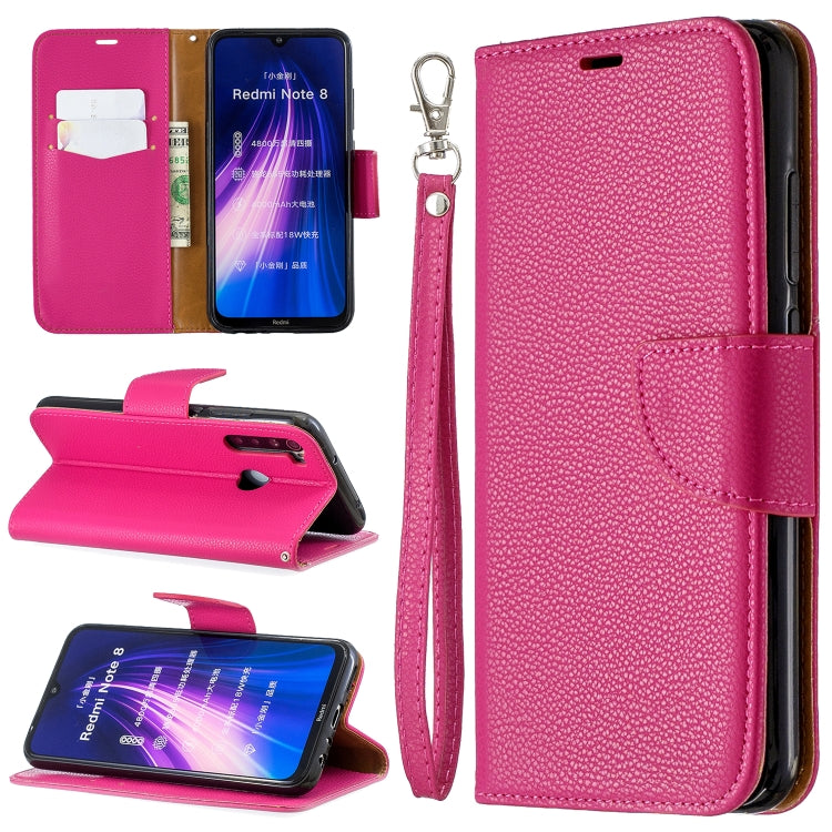 For Xiaomi Redmi Note 8 Litchi Texture Pure Color Horizontal Flip PU Leather Case with Holder & Card Slots & Wallet & Lanyard