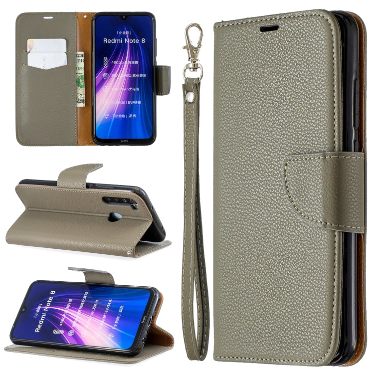 For Xiaomi Redmi Note 8 Litchi Texture Pure Color Horizontal Flip PU Leather Case with Holder & Card Slots & Wallet & Lanyard