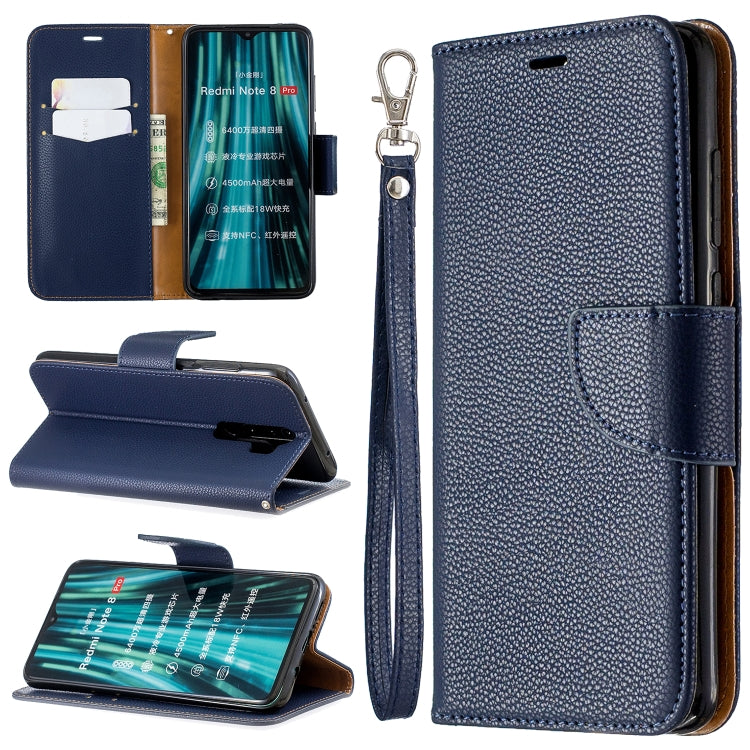 For Xiaomi Redmi Note 8 Pro Litchi Texture Pure Color Horizontal Flip PU Leather Case with Holder & Card Slots & Wallet & Lanyard