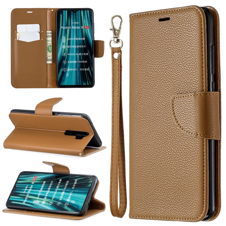 For Xiaomi Redmi Note 8 Pro Litchi Texture Pure Color Horizontal Flip PU Leather Case with Holder & Card Slots & Wallet & Lanyard