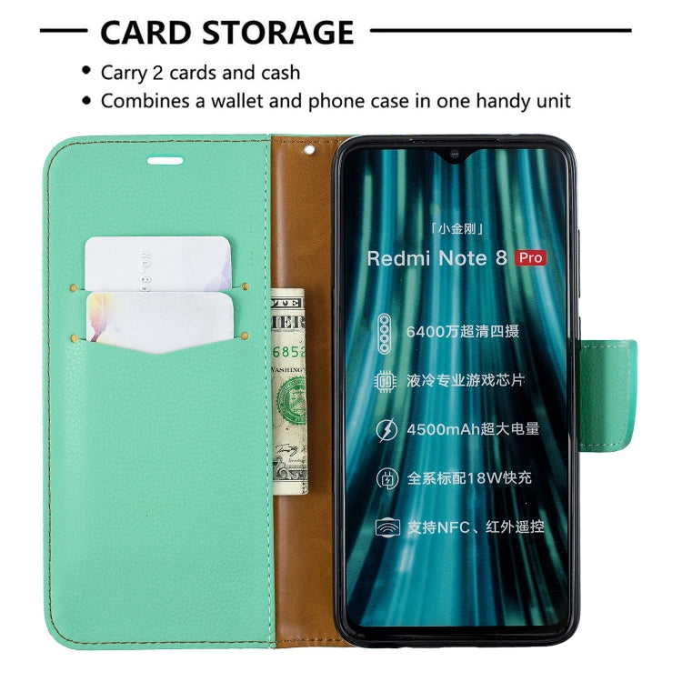 For Xiaomi Redmi Note 8 Pro Litchi Texture Pure Color Horizontal Flip PU Leather Case with Holder & Card Slots & Wallet & Lanyard