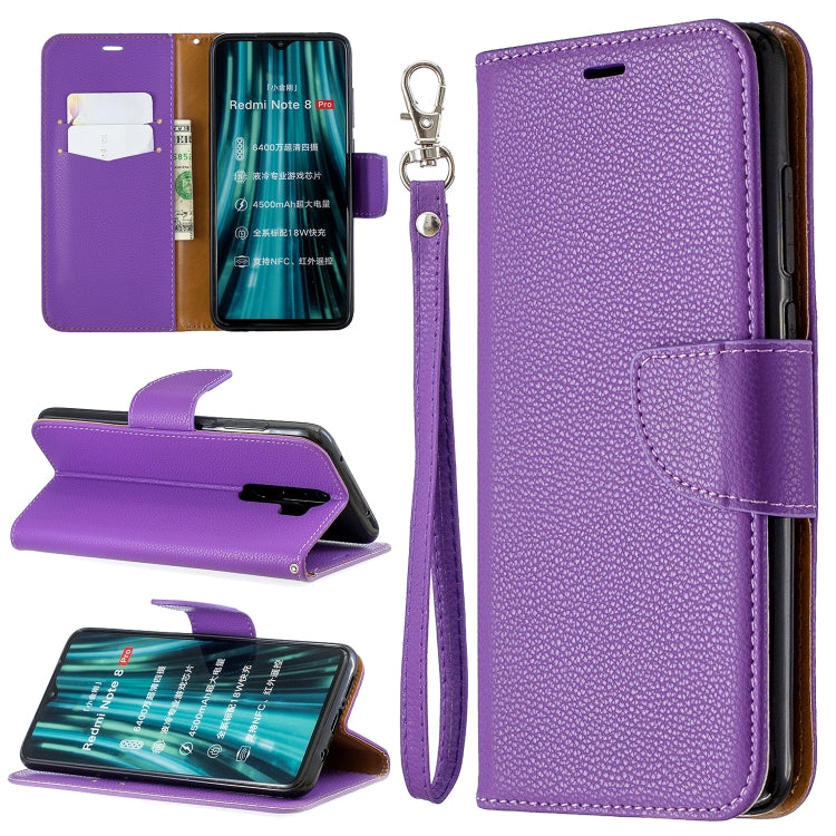 For Xiaomi Redmi Note 8 Pro Litchi Texture Pure Color Horizontal Flip PU Leather Case with Holder & Card Slots & Wallet & Lanyard