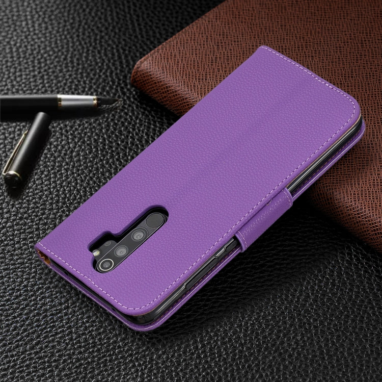 For Xiaomi Redmi Note 8 Pro Litchi Texture Pure Color Horizontal Flip PU Leather Case with Holder & Card Slots & Wallet & Lanyard