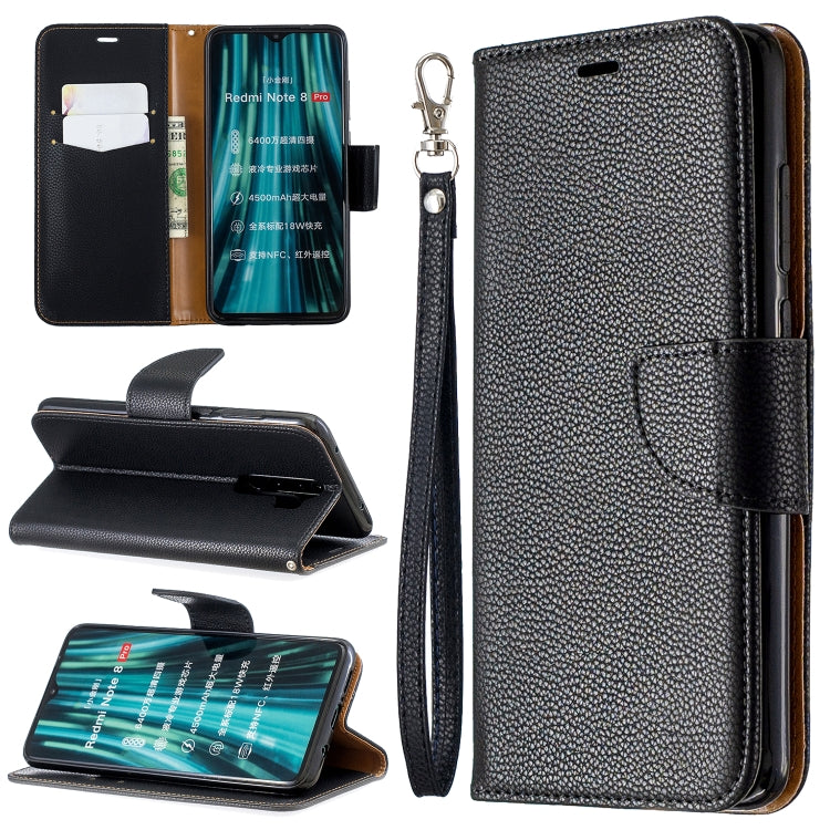 For Xiaomi Redmi Note 8 Pro Litchi Texture Pure Color Horizontal Flip PU Leather Case with Holder & Card Slots & Wallet & Lanyard