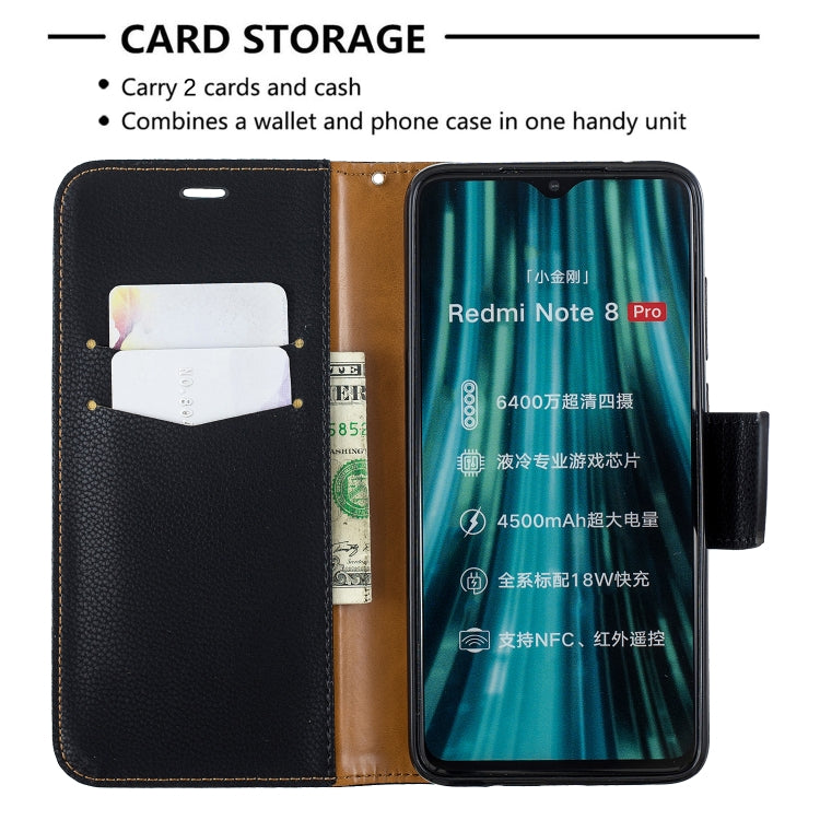 For Xiaomi Redmi Note 8 Pro Litchi Texture Pure Color Horizontal Flip PU Leather Case with Holder & Card Slots & Wallet & Lanyard