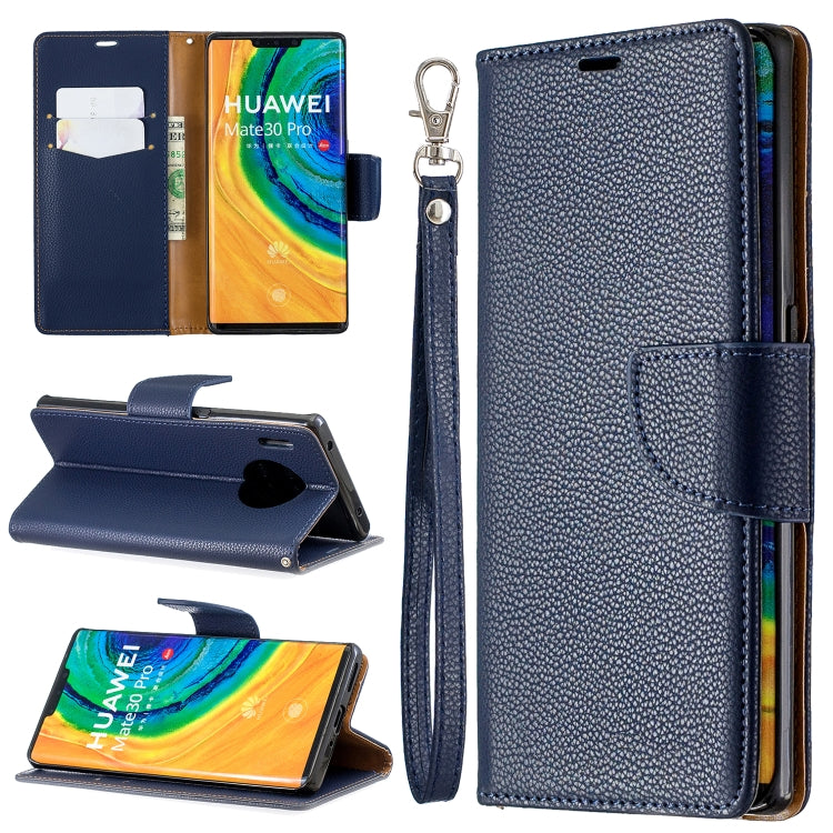 For Huawei Mate 30 Pro Litchi Texture Pure Color Horizontal Flip PU Leather Case with Holder & Card Slots & Wallet & Lanyard