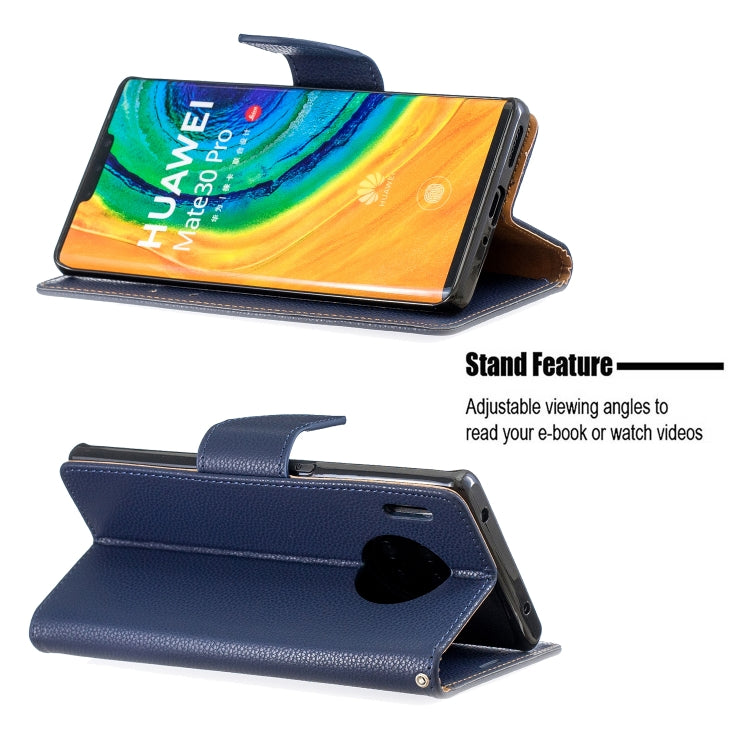 For Huawei Mate 30 Pro Litchi Texture Pure Color Horizontal Flip PU Leather Case with Holder & Card Slots & Wallet & Lanyard