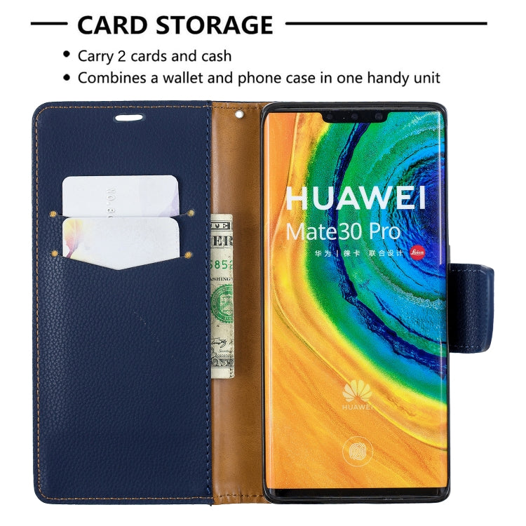 For Huawei Mate 30 Pro Litchi Texture Pure Color Horizontal Flip PU Leather Case with Holder & Card Slots & Wallet & Lanyard