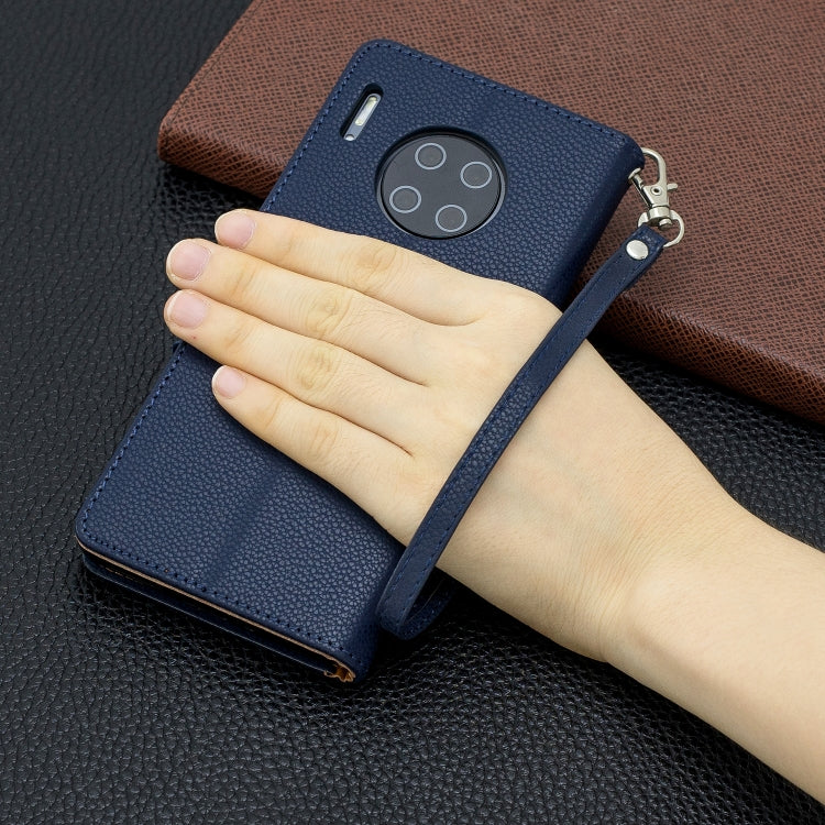 For Huawei Mate 30 Pro Litchi Texture Pure Color Horizontal Flip PU Leather Case with Holder & Card Slots & Wallet & Lanyard