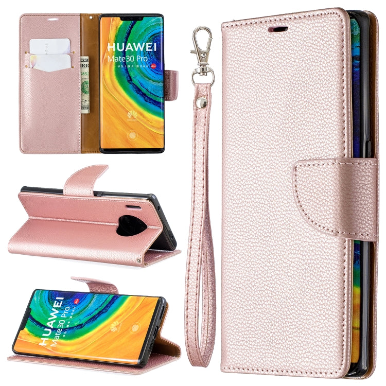 For Huawei Mate 30 Pro Litchi Texture Pure Color Horizontal Flip PU Leather Case with Holder & Card Slots & Wallet & Lanyard
