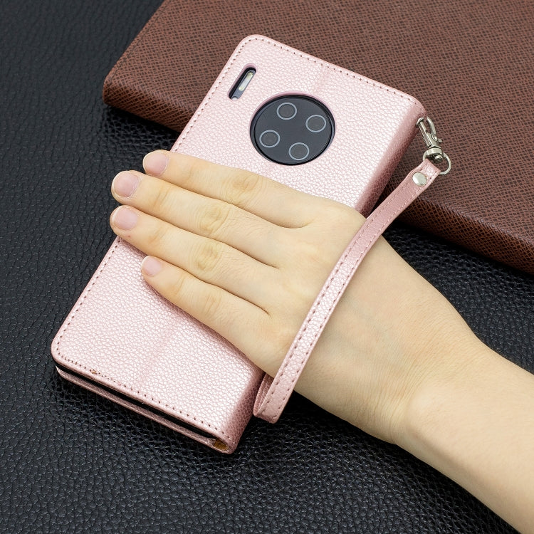 For Huawei Mate 30 Pro Litchi Texture Pure Color Horizontal Flip PU Leather Case with Holder & Card Slots & Wallet & Lanyard