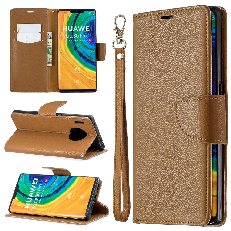 For Huawei Mate 30 Pro Litchi Texture Pure Color Horizontal Flip PU Leather Case with Holder & Card Slots & Wallet & Lanyard