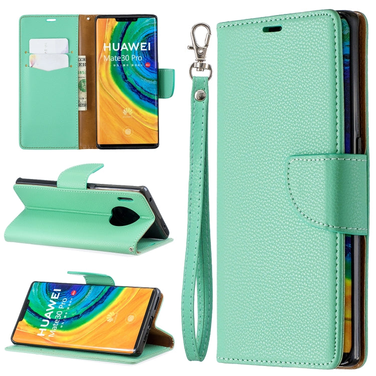 For Huawei Mate 30 Pro Litchi Texture Pure Color Horizontal Flip PU Leather Case with Holder & Card Slots & Wallet & Lanyard