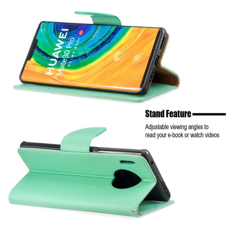 For Huawei Mate 30 Pro Litchi Texture Pure Color Horizontal Flip PU Leather Case with Holder & Card Slots & Wallet & Lanyard