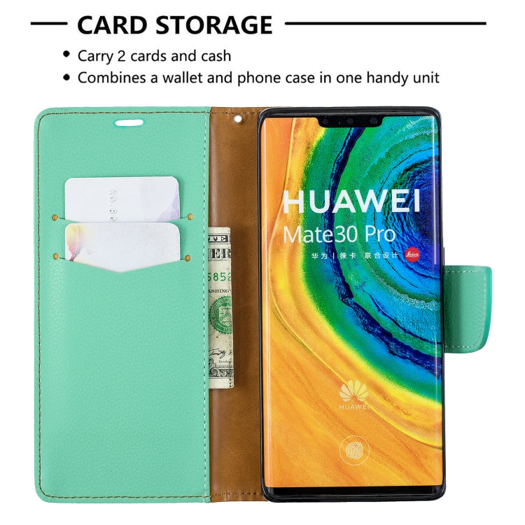 For Huawei Mate 30 Pro Litchi Texture Pure Color Horizontal Flip PU Leather Case with Holder & Card Slots & Wallet & Lanyard