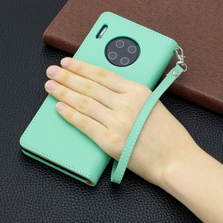 For Huawei Mate 30 Pro Litchi Texture Pure Color Horizontal Flip PU Leather Case with Holder & Card Slots & Wallet & Lanyard