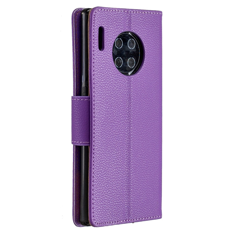 For Huawei Mate 30 Pro Litchi Texture Pure Color Horizontal Flip PU Leather Case with Holder & Card Slots & Wallet & Lanyard