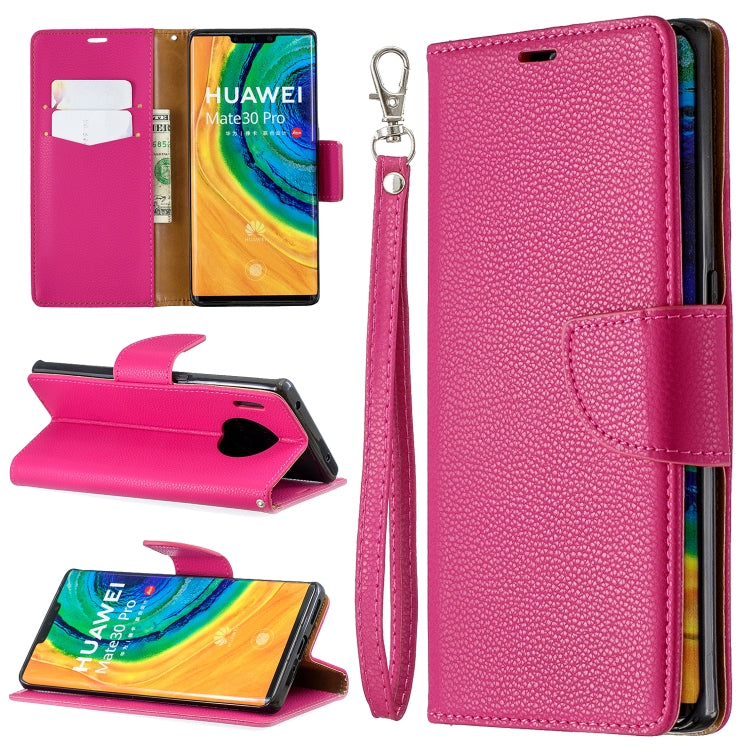 For Huawei Mate 30 Pro Litchi Texture Pure Color Horizontal Flip PU Leather Case with Holder & Card Slots & Wallet & Lanyard