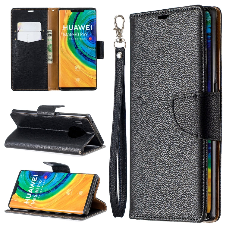 For Huawei Mate 30 Pro Litchi Texture Pure Color Horizontal Flip PU Leather Case with Holder & Card Slots & Wallet & Lanyard