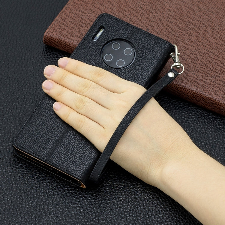For Huawei Mate 30 Pro Litchi Texture Pure Color Horizontal Flip PU Leather Case with Holder & Card Slots & Wallet & Lanyard