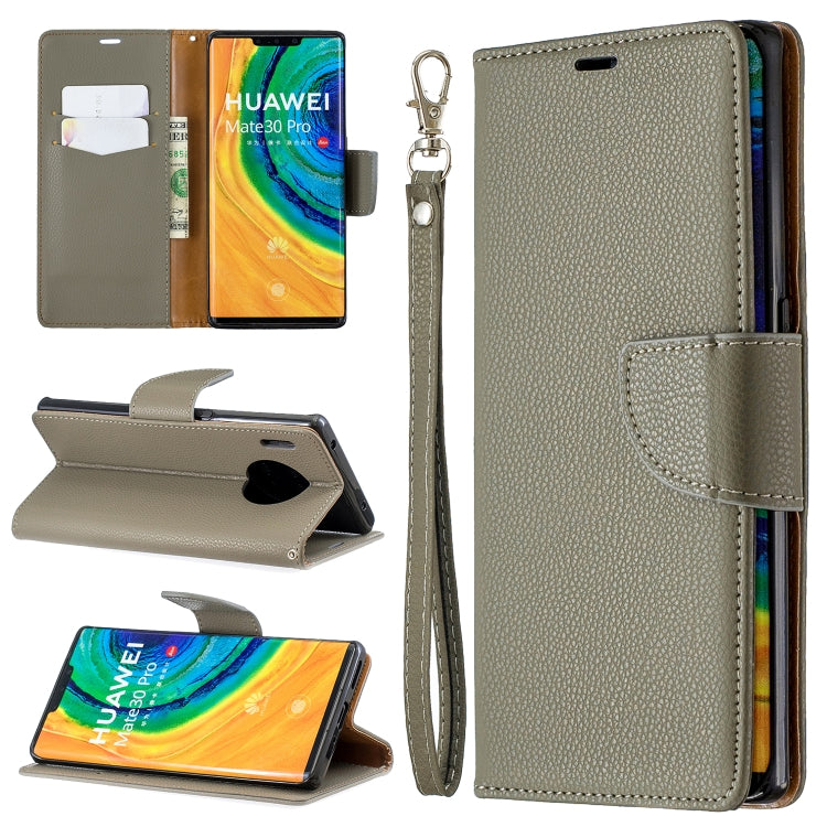 For Huawei Mate 30 Pro Litchi Texture Pure Color Horizontal Flip PU Leather Case with Holder & Card Slots & Wallet & Lanyard