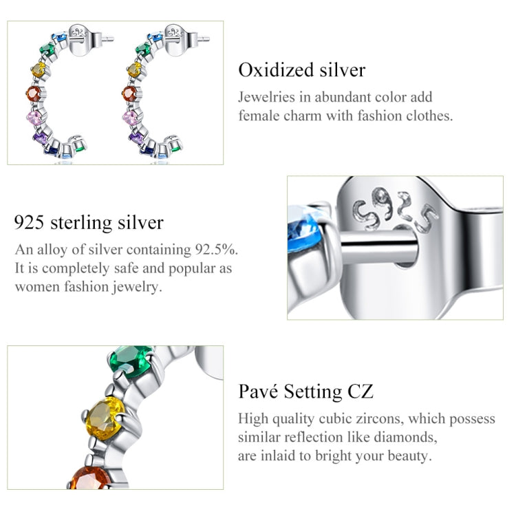 S925 Sterling Silver Rainbow Story Women Earrings