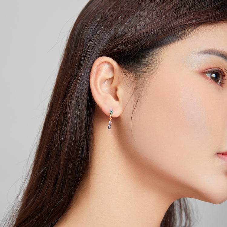 S925 Sterling Silver Rainbow Story Women Earrings