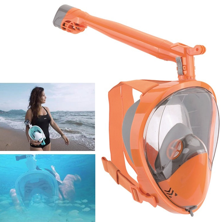 360 Degree Rotation Long Snorkel Anti-vertigo Anti-fog Large View Full Dry Diving Nask, Size: S / M