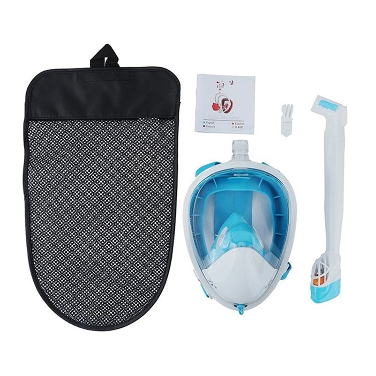 360 Degree Rotation Long Snorkel Anti-vertigo Anti-fog Large View Full Dry Diving Nask, Size: S / M