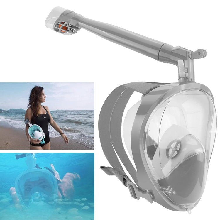 360 Degree Rotation Long Snorkel Anti-vertigo Anti-fog Large View Full Dry Diving Nask, Size: S / M