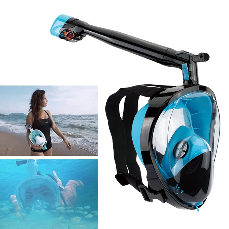 360 Degree Rotation Long Snorkel Anti-vertigo Anti-fog Large View Full Dry Diving Nask, Size: S / M